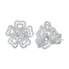 Five Petal Flower Cluster Diamond Stud Earrings