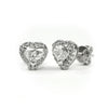 Heart Shape with Halo Diamond Earrings