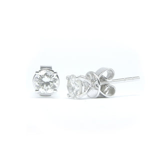 Four Prong Solitaire Stud Diamond Earrings