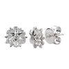 Cushion Shape Cluster Diamond Stud Earrings