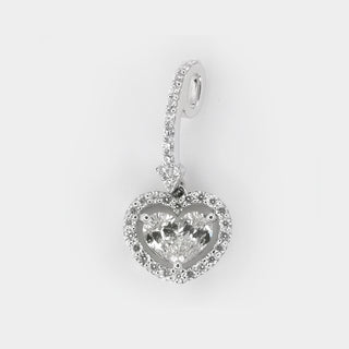 Radiant Illusion Heart Diamond Pendant with Full Diamond Bail Necklace