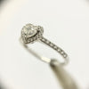 Heart Shaped Ring with Halo and Side Stones