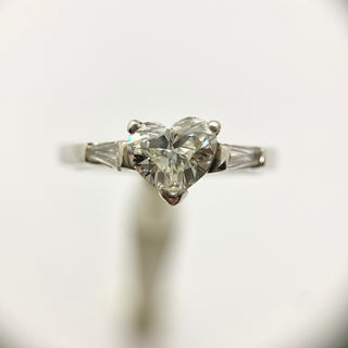 .73 Carats Heart Shaped Diamond with Baguette Side Stones