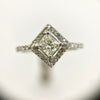 .50 carats Princess Cut with Halo and side stones