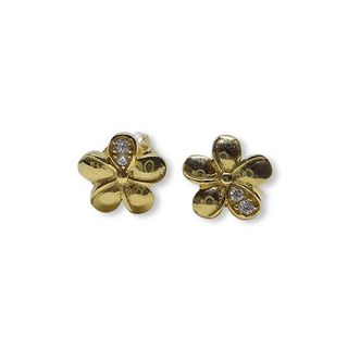 Flower Earrings with Diamonds Small